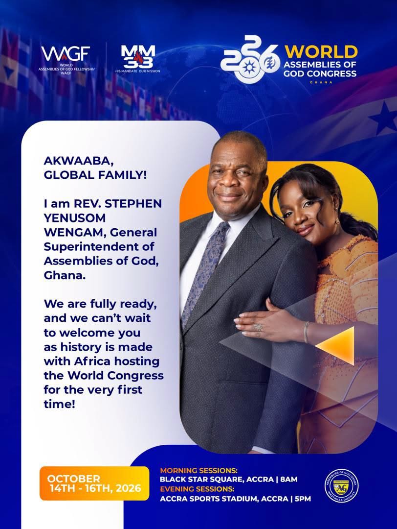 Ghana to Host 2026 World Assemblies of God Congress — A First for Africa